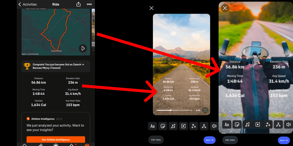 Better Strava stories on Instagram