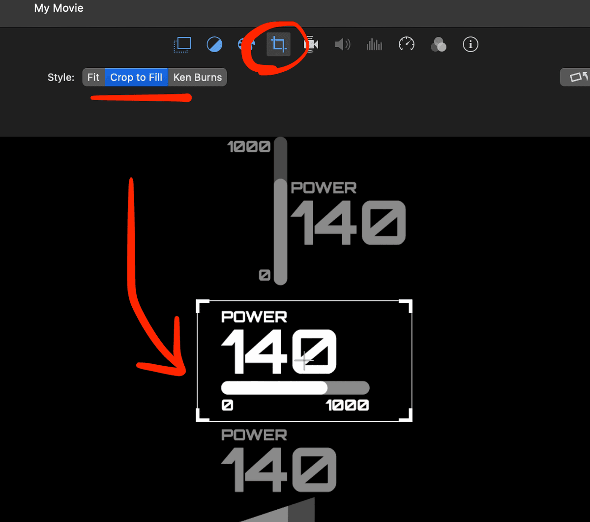 Crop widgets in iMovie