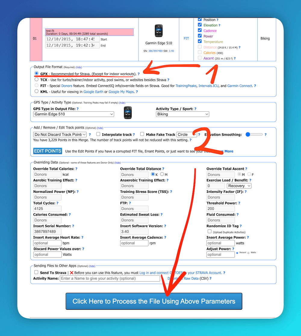FIT to GPX converter
