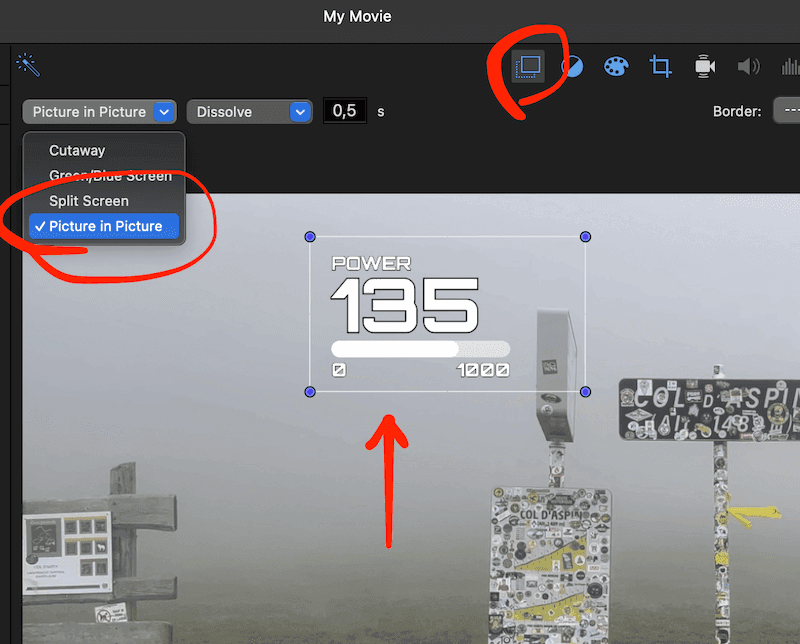 Locate widget on the video by picture in picture